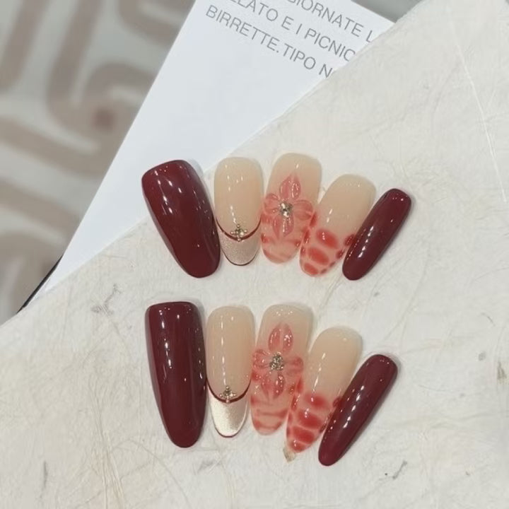 Petal & Pop Champagne Mousse Slim Long Press-On Nails