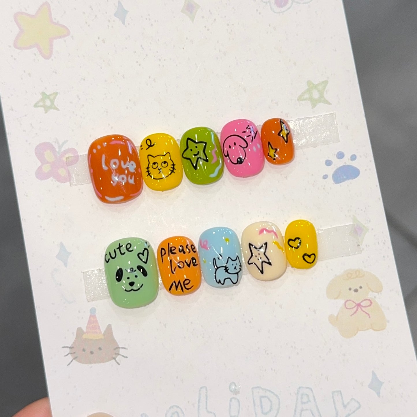 Cosmic Cat Mercury-Inspired Press-On Nails