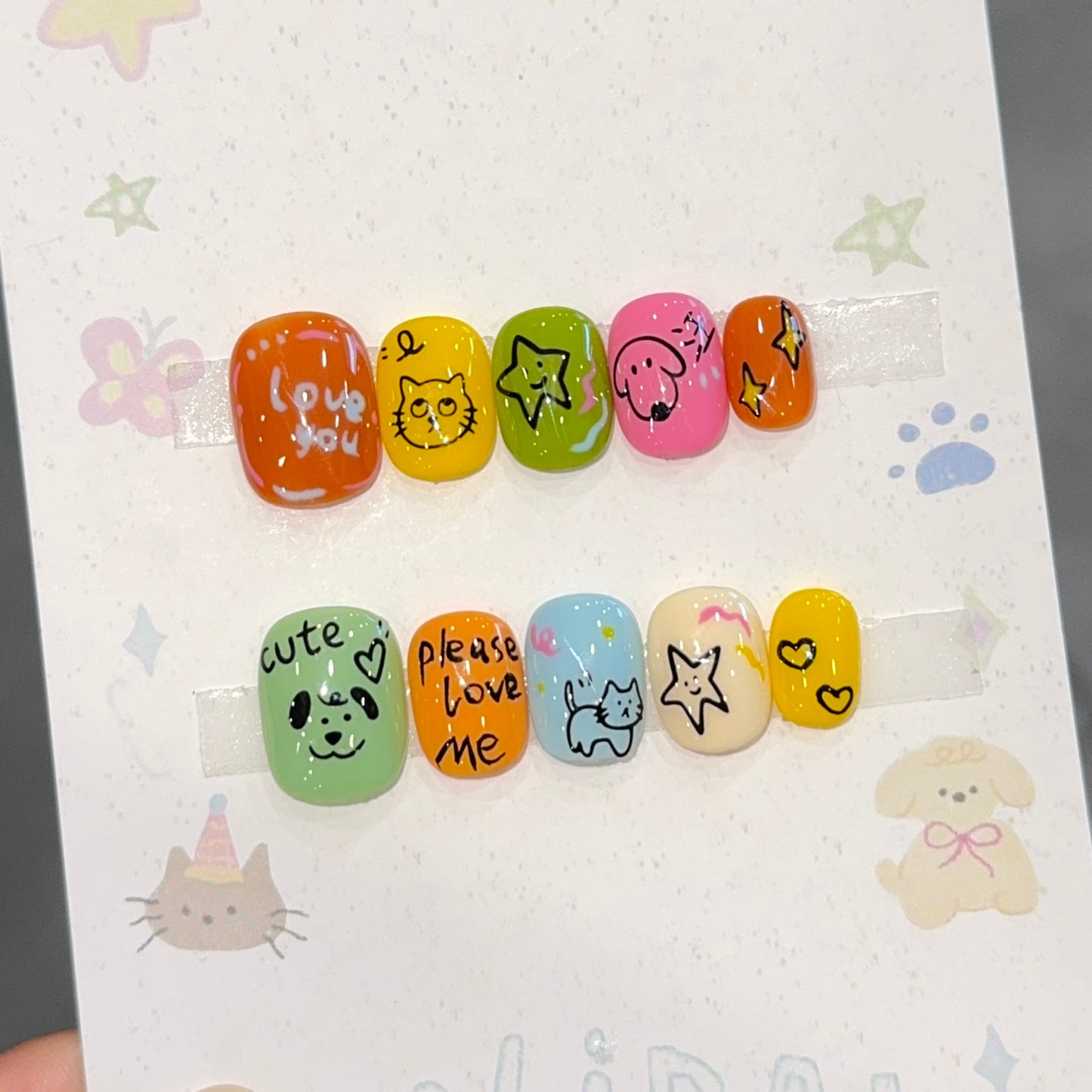 Cosmic Cat Mercury-Inspired Press-On Nails