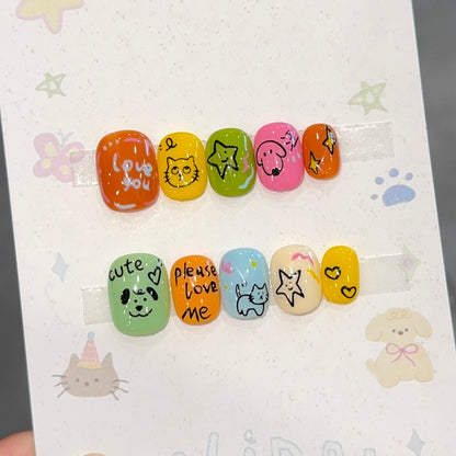 Cosmic Cat Mercury-Inspired Press-On Nails