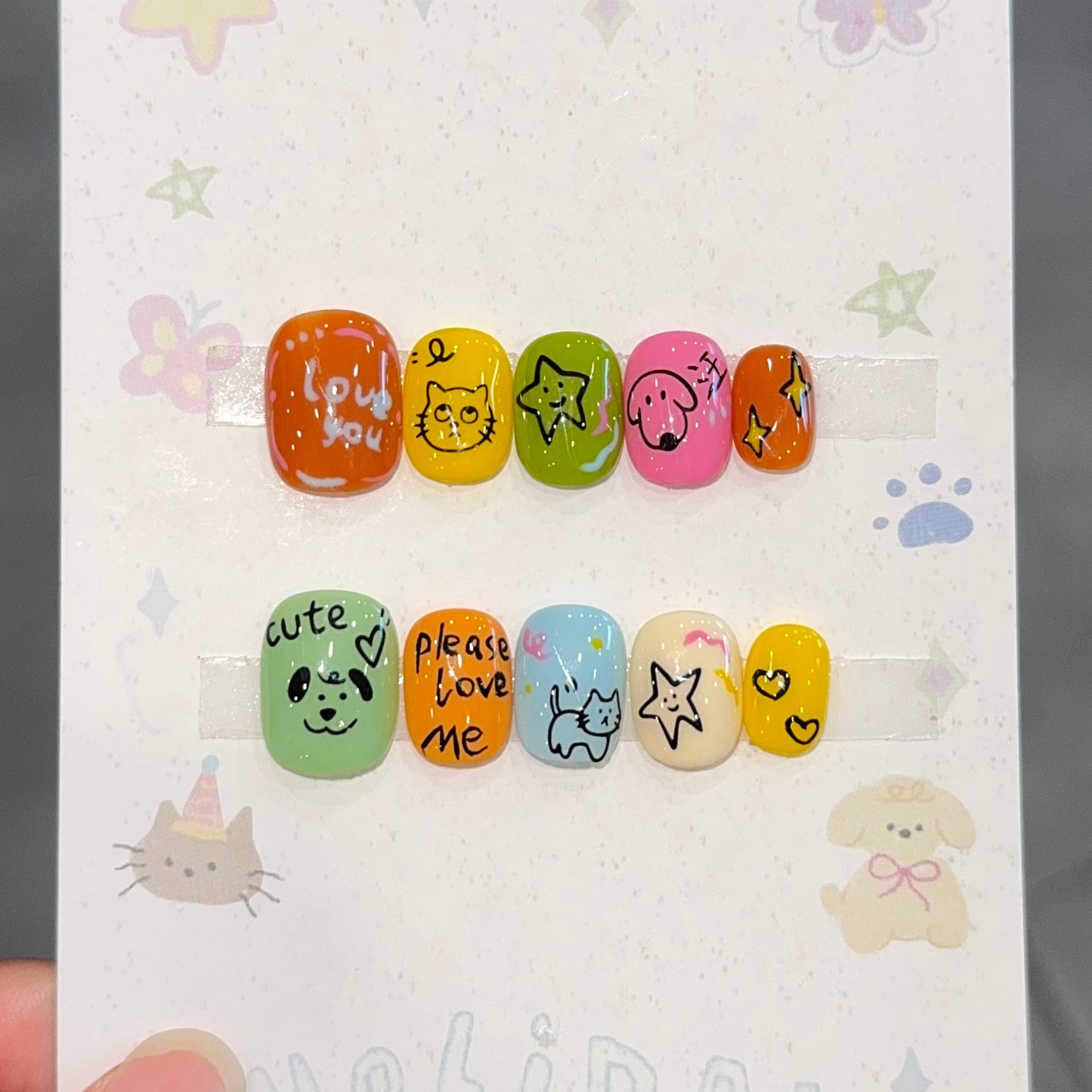 Cosmic Cat Mercury-Inspired Press-On Nails