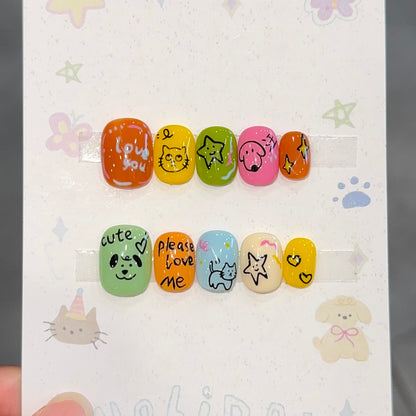 Cosmic Cat Mercury-Inspired Press-On Nails