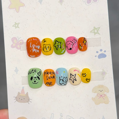 Cosmic Cat Mercury-Inspired Press-On Nails