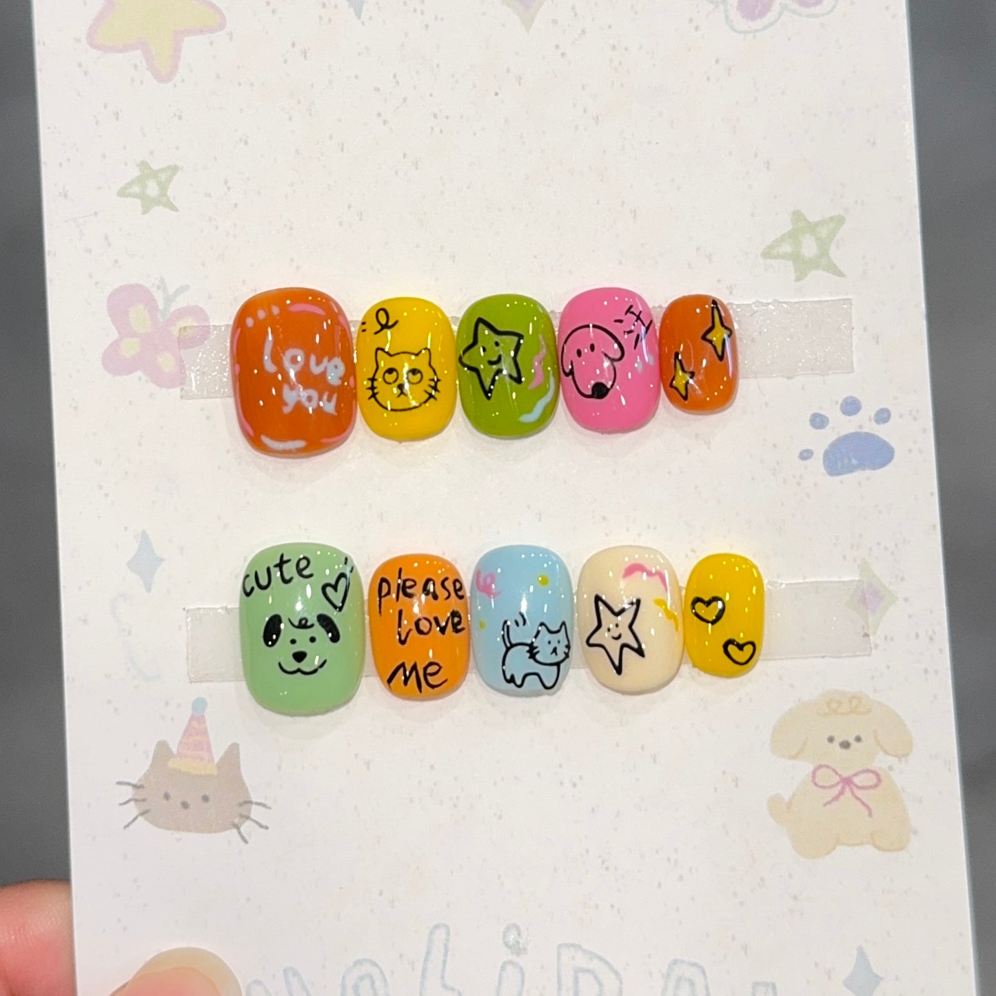 Cosmic Cat Mercury-Inspired Press-On Nails