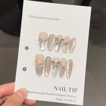 Butterfly Crystal Nude Press-Ons