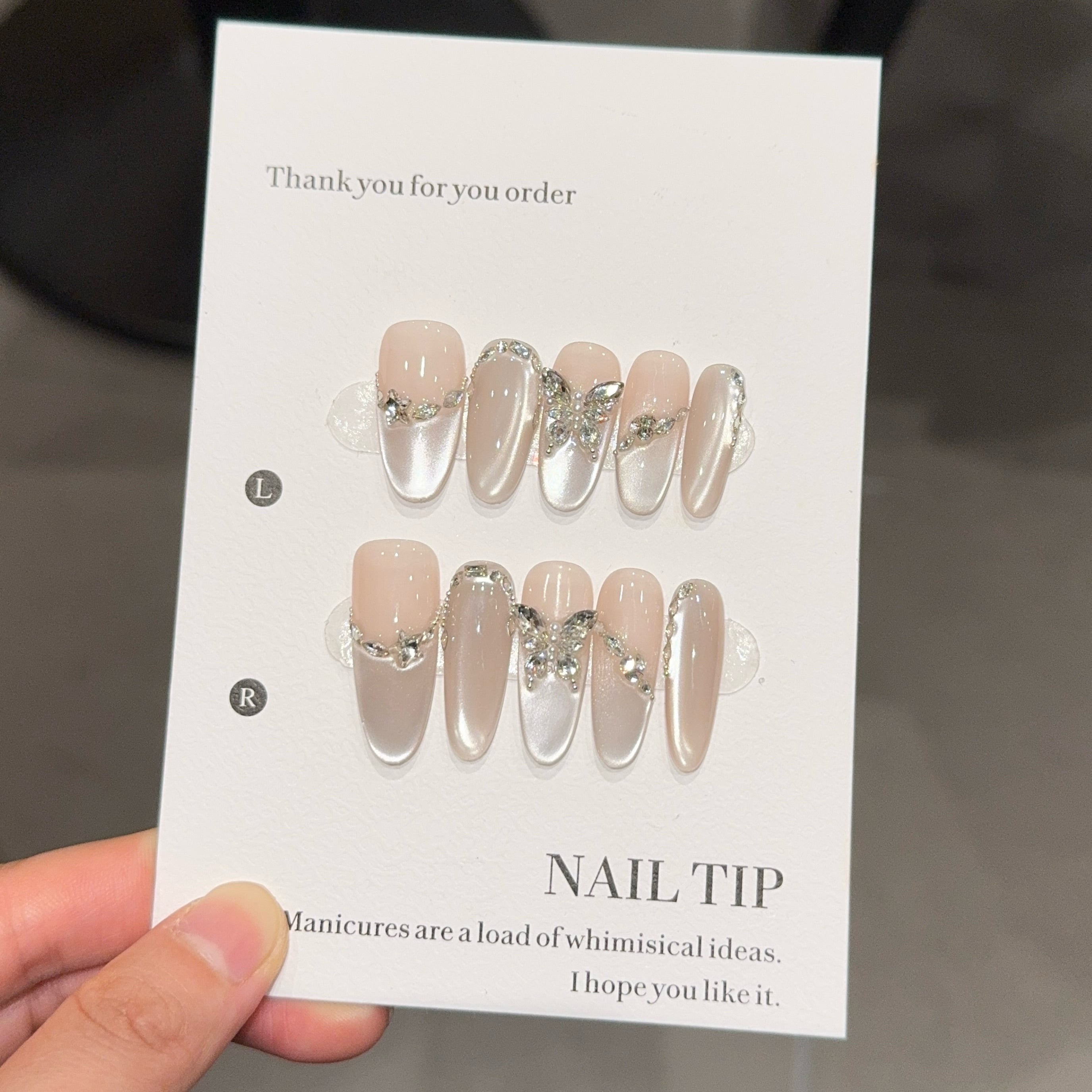 Butterfly Crystal Nude Press-Ons