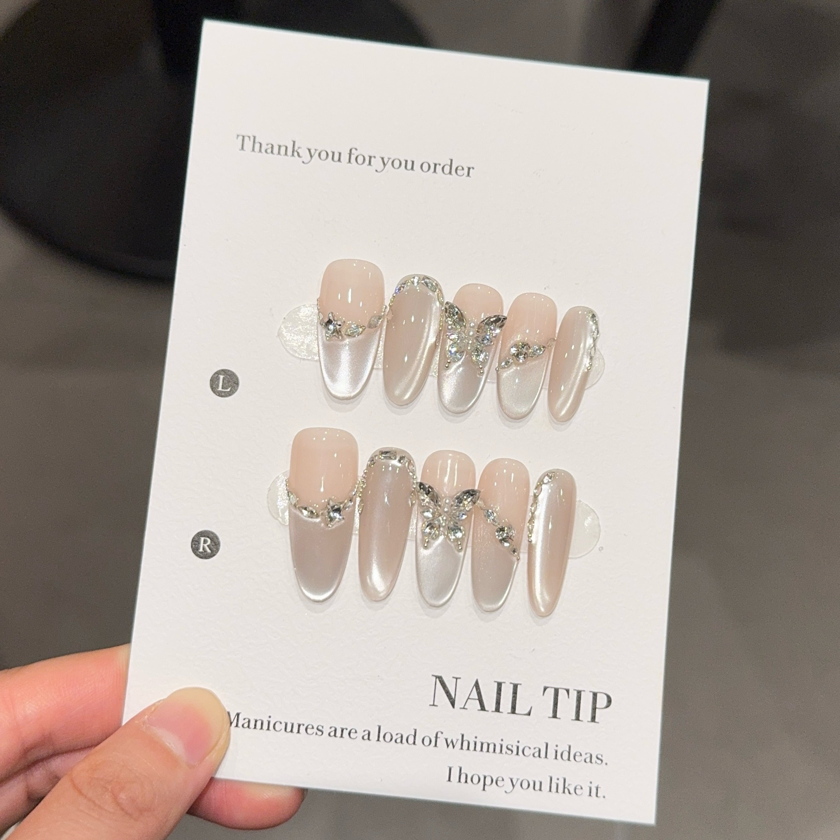 Butterfly Crystal Nude Press-Ons