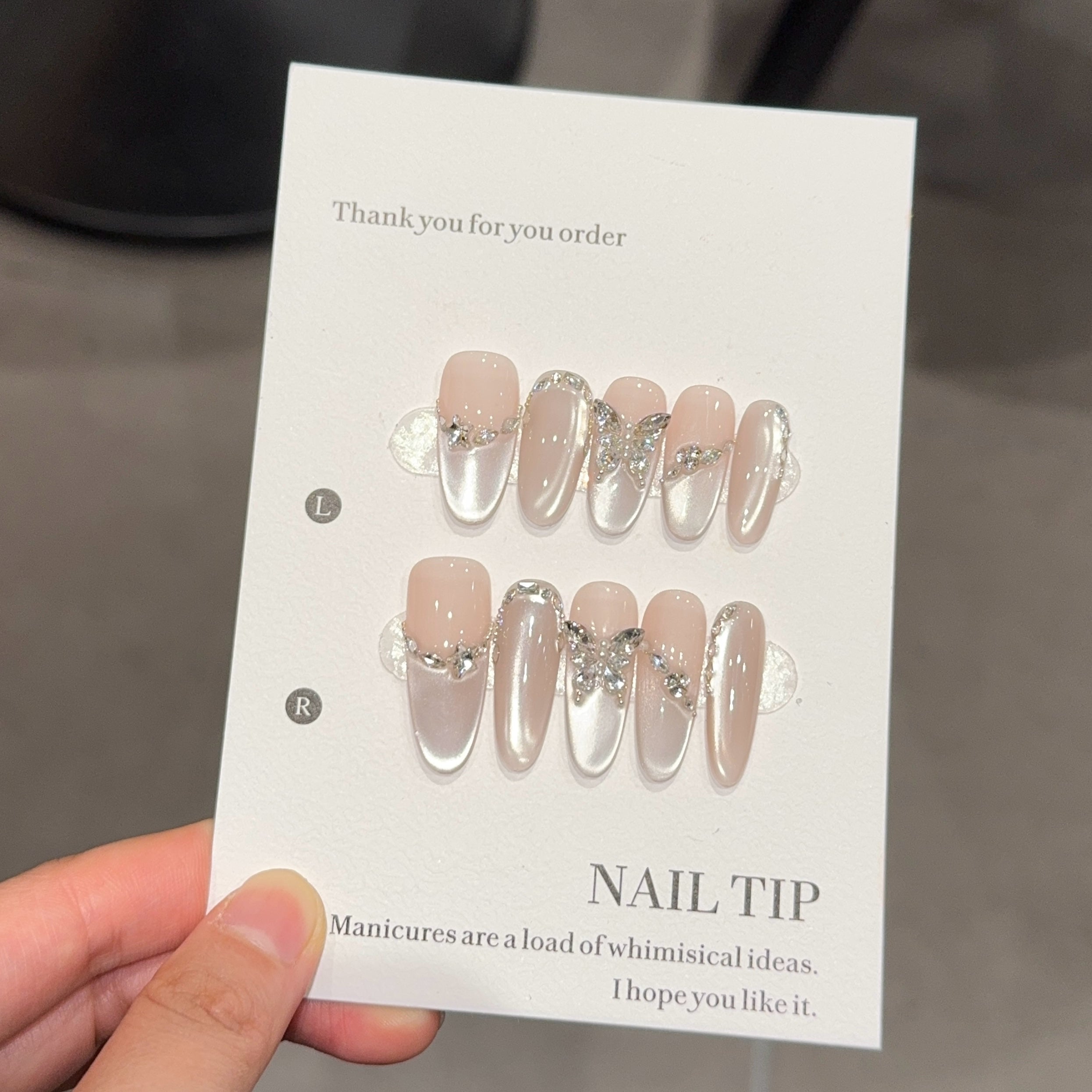 Butterfly Crystal Nude Press-Ons