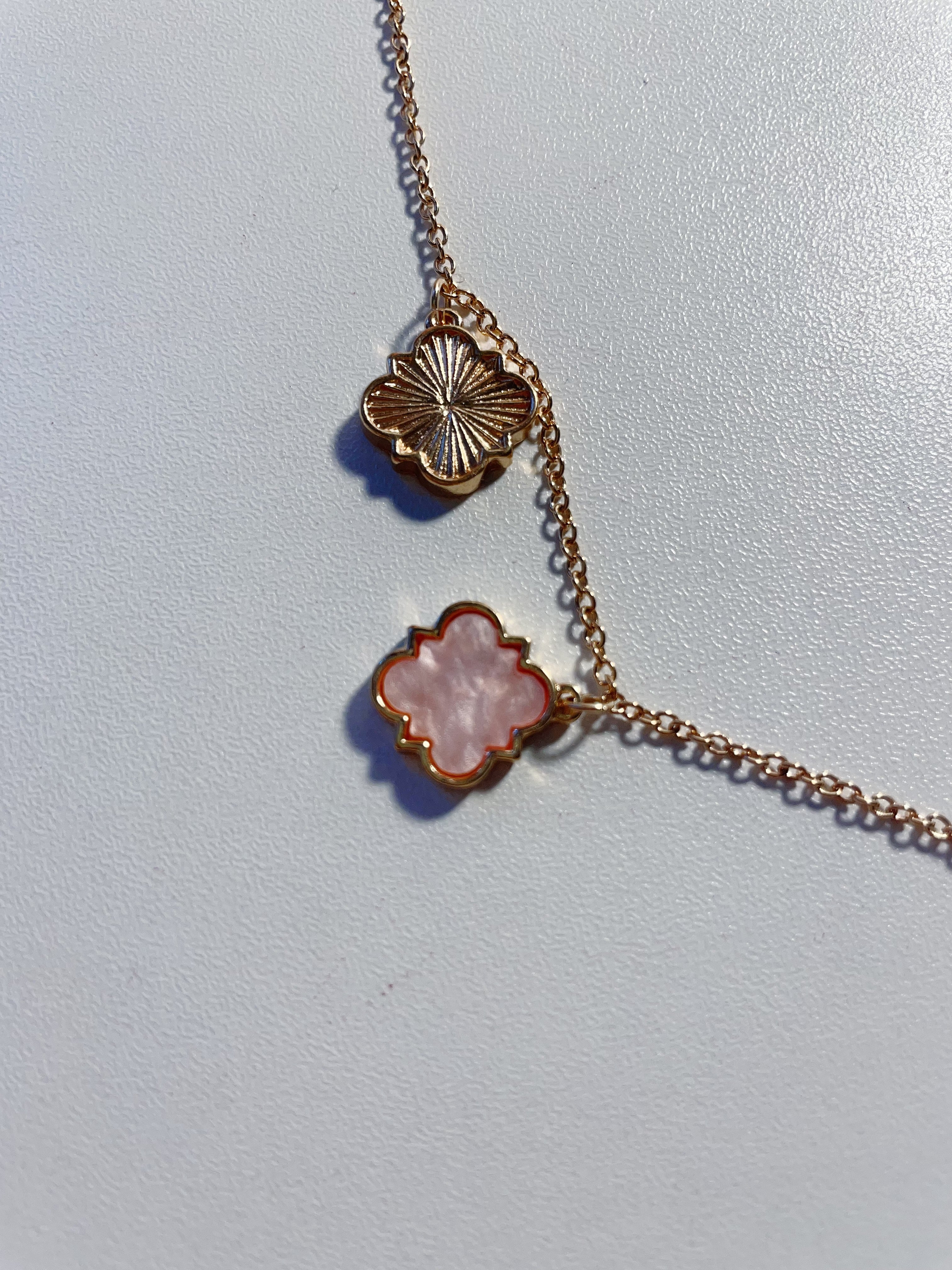 Pink Clover Charm Rose Gold Anklet