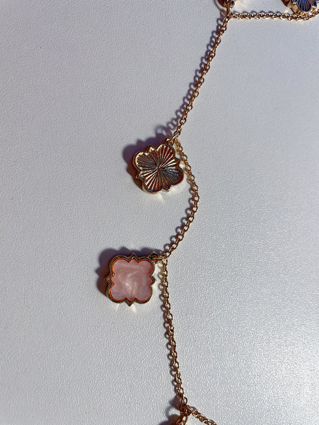 Pink Clover Charm Rose Gold Anklet