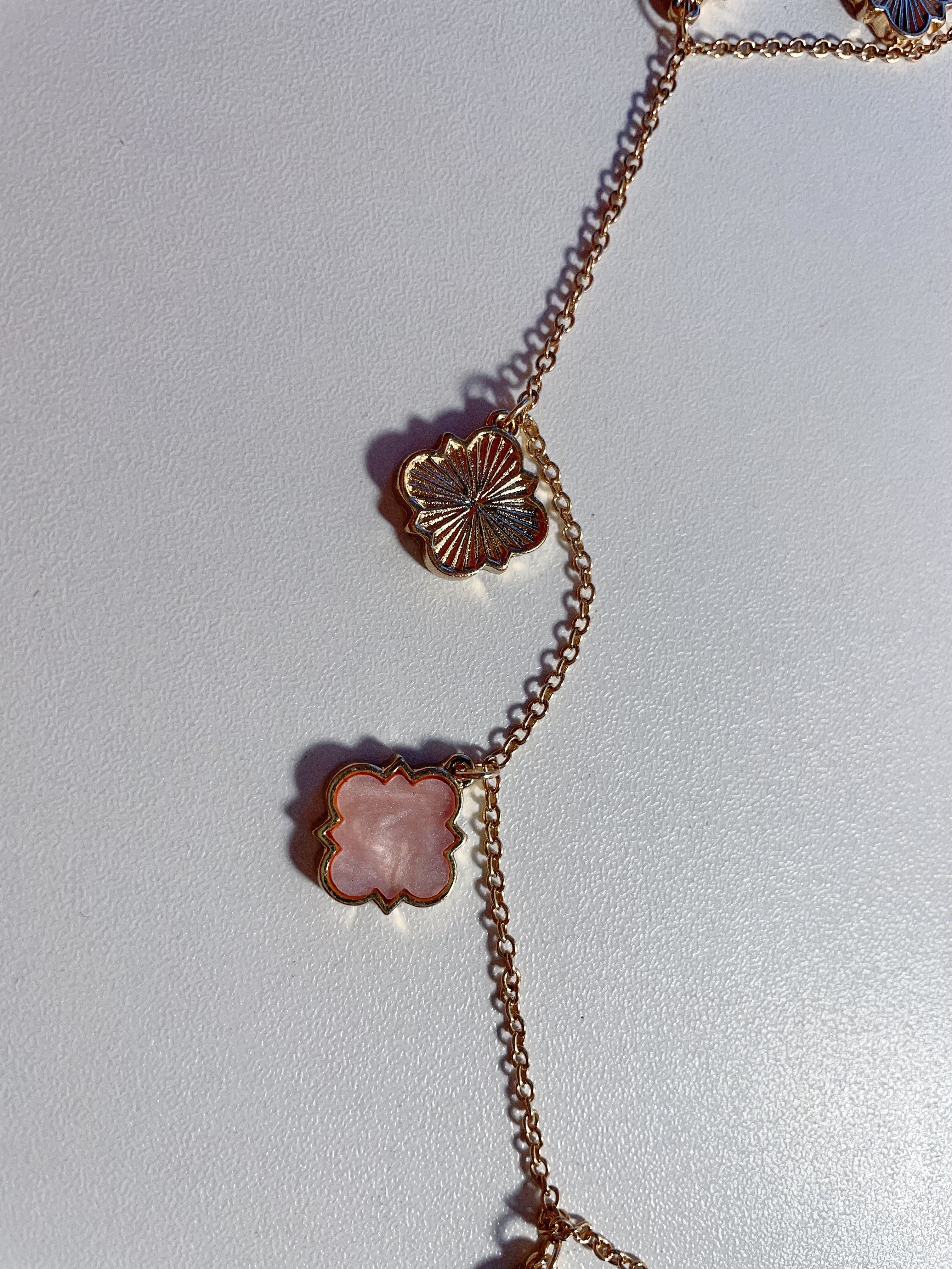 Pink Clover Charm Rose Gold Anklet