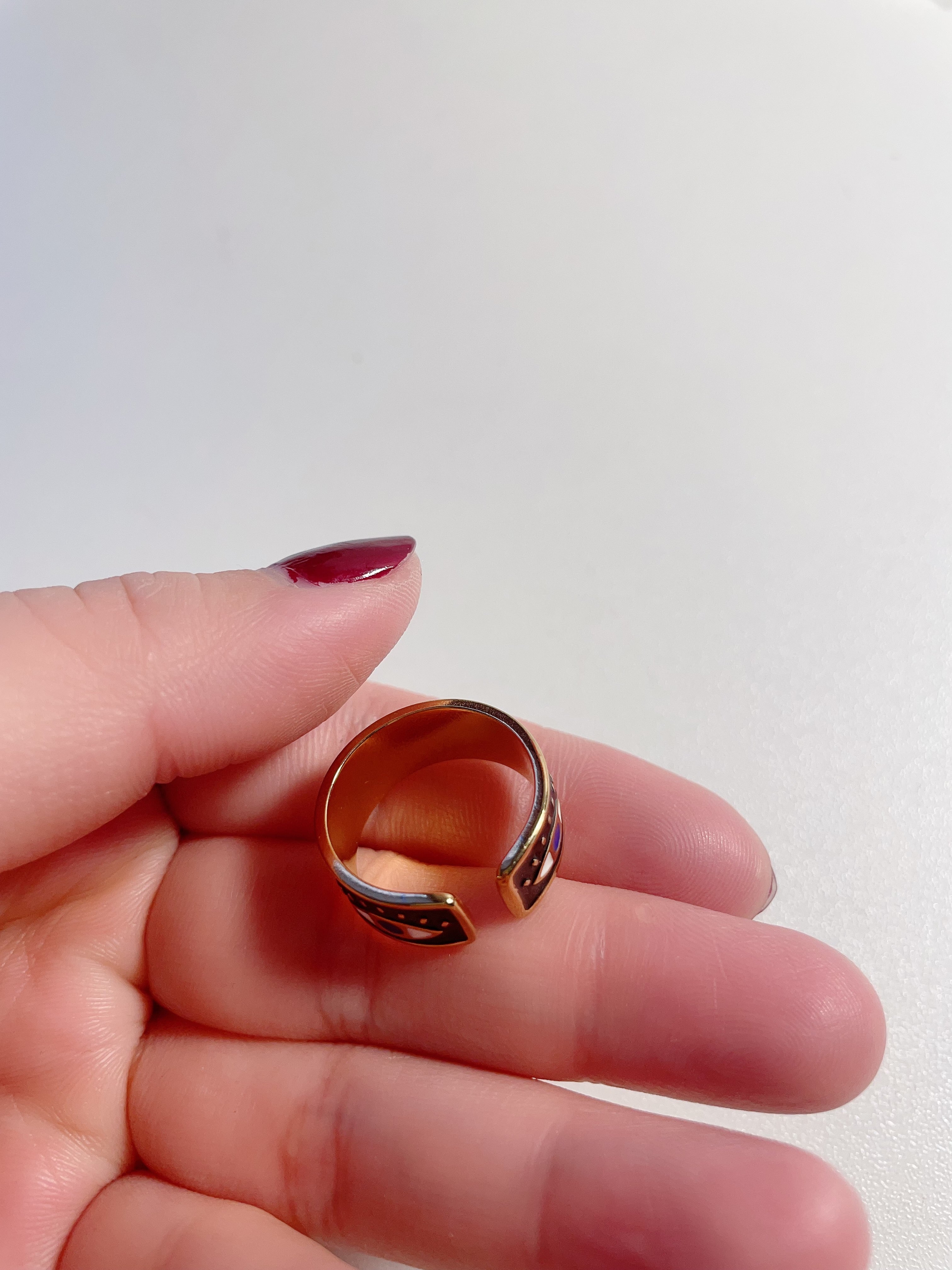 Evil Eye Enamel Spinner Ring (Black & Gold)