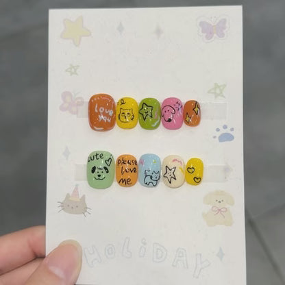 Cosmic Cat Mercury-Inspired Press-On Nails