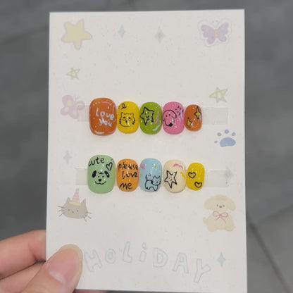 Cosmic Cat Mercury-Inspired Press-On Nails